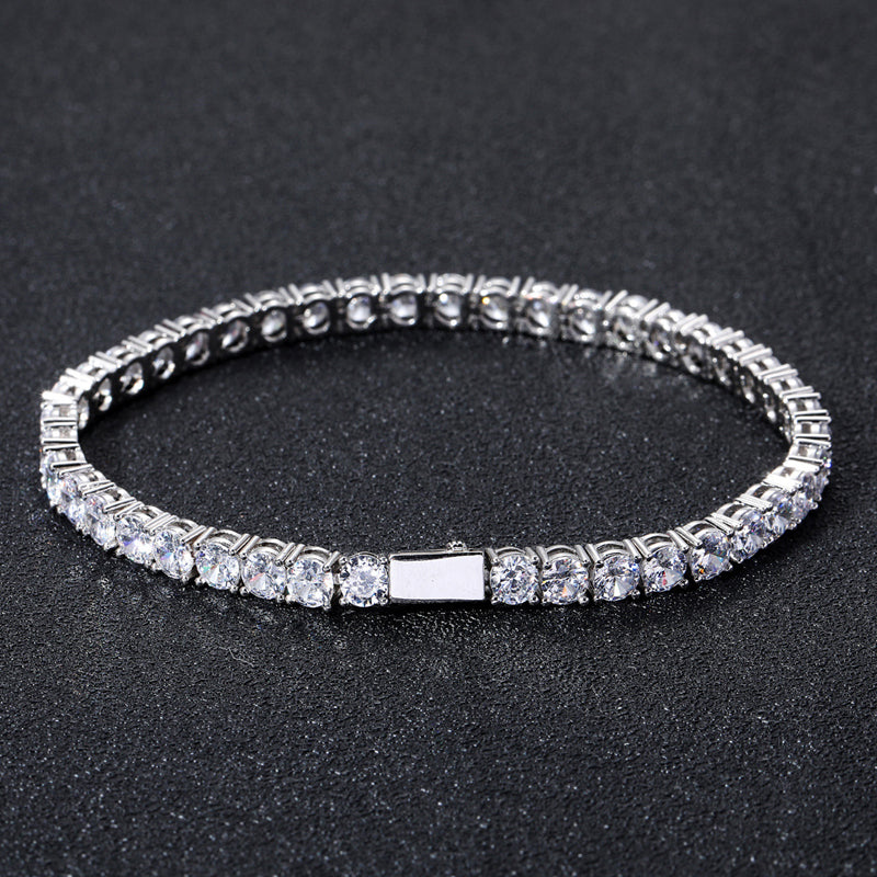 4mm tennis link silver white gold diamond necklace short diamond necklace choker White Gold kylie jenner kardashians fashion nova shein