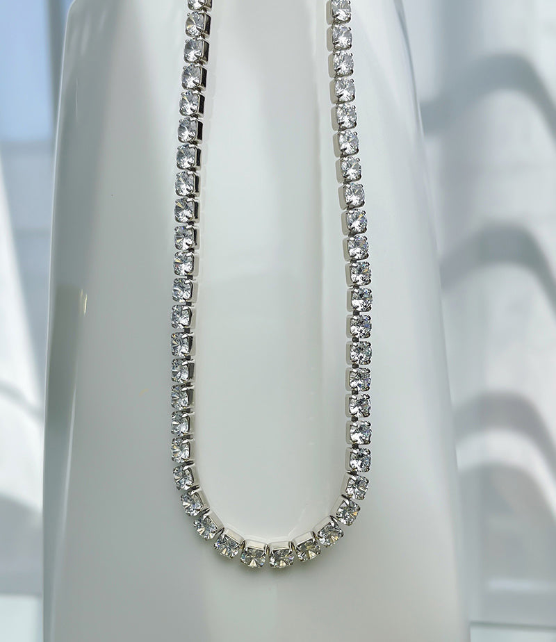 harry winston Tennis Necklace diamond 925 silver white gold diamonds