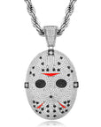 Jason mask Friday the 13th diamond fully iced pendant & necklace with free matching chain included.