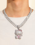 ifnandco custom hello kitty diamond pendant necklace chain iced out ben baller