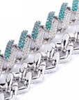 two tone curb cuban link bracelet blueface diamond gold buy travis scott
