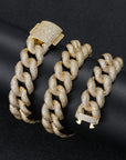 18mm rounded bubble cuban links necklace/bracelet chain 3D diamons vvs ifandco shopgld