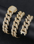 18mm rounded bubble cuban links necklace/bracelet chain 3D diamons vvs ifandco shopgld