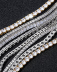 4mm tennis link silver white gold diamond necklace short diamond necklace choker White Gold kylie jenner kardashians fashion nova shein