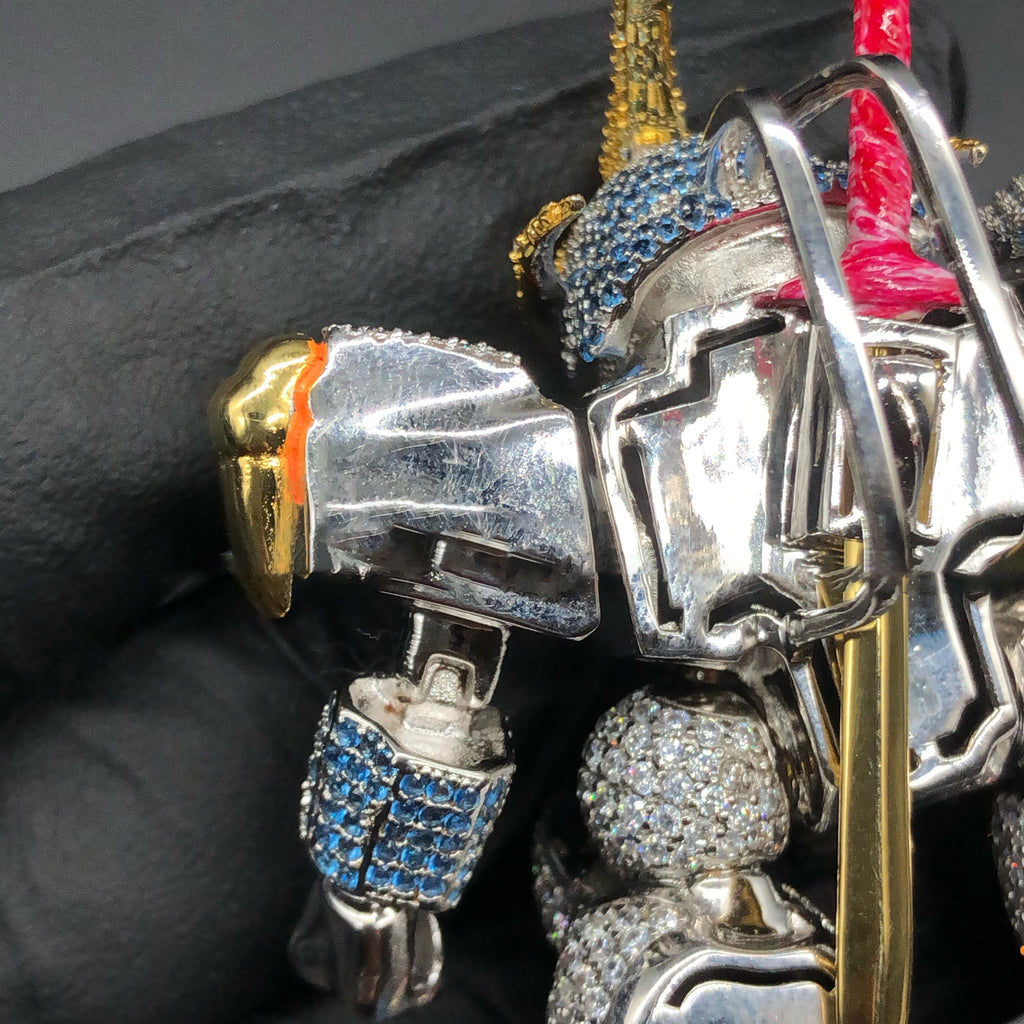 fully iced Mashin Hero Wataru Ryujinmaru fully iced and glow in the dark pendant necklace diamond chain set