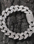 15mm cuban link necklace chain in baguette diamond White Gold Yellow Gold sterling silver hip hop jewelry cheap best quality custom made