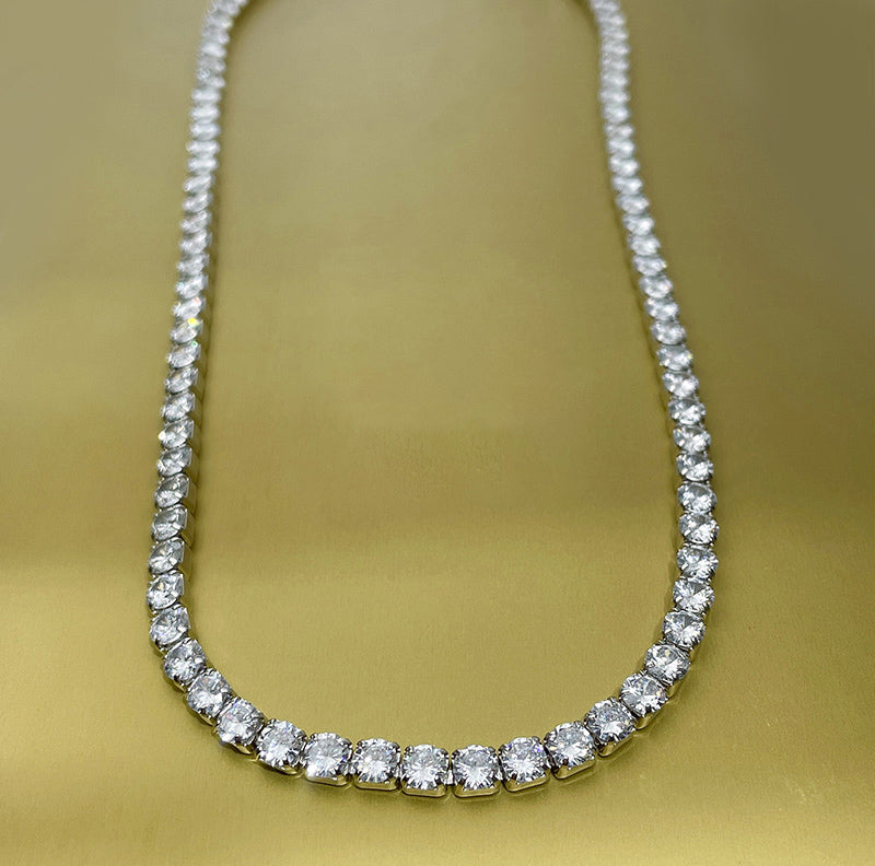 harry winston Tennis Necklace diamond 925 silver white gold diamonds