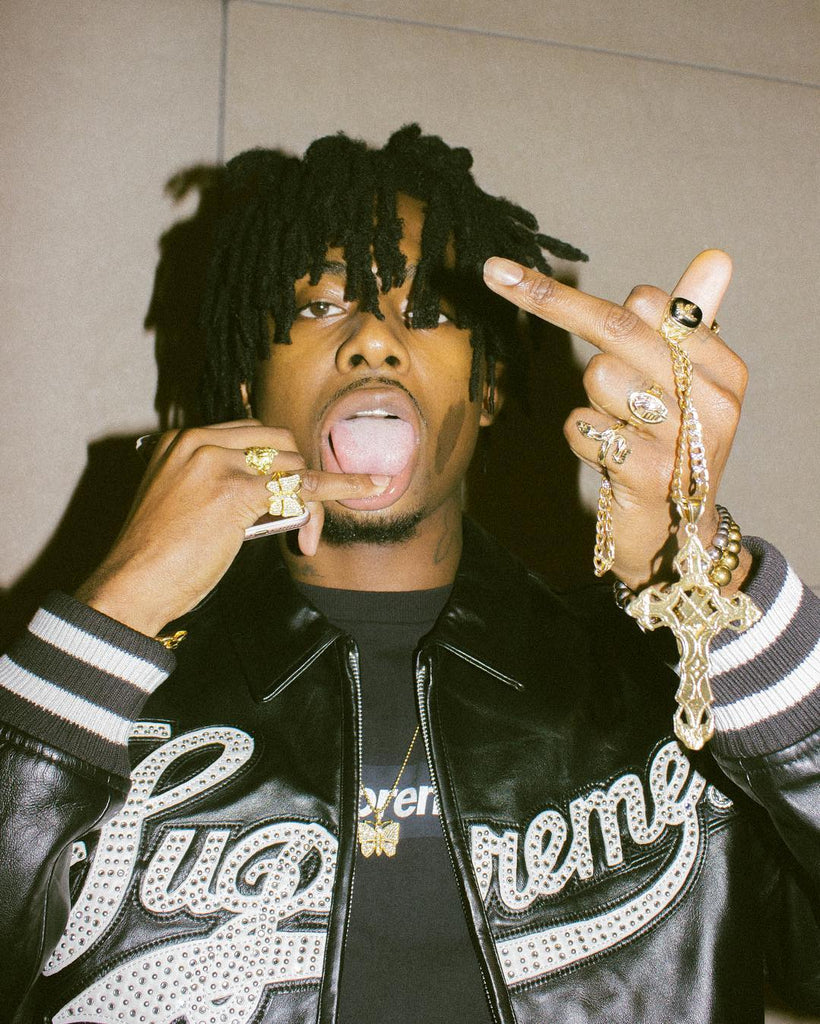 playboi carti butterfly pendant necklace chain vvs diamond ifandco uzi