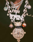 Migo yung rich nation logo pendant necklace chain vvs diamond offset quavo takeoff ifandco custom jewelry
