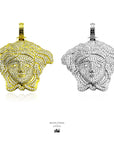 Gold Iced out Medusa Pendant
