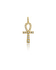 micro ankh pendant necklace chain gold