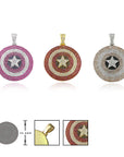 Captain America shield pendant necklace chain ifandco diamond
