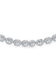 Travis scott custhion diamond choker tennis chain oval cut micro pave diamond necklace