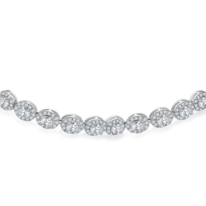 Travis scott custhion diamond choker tennis chain oval cut micro pave diamond necklace