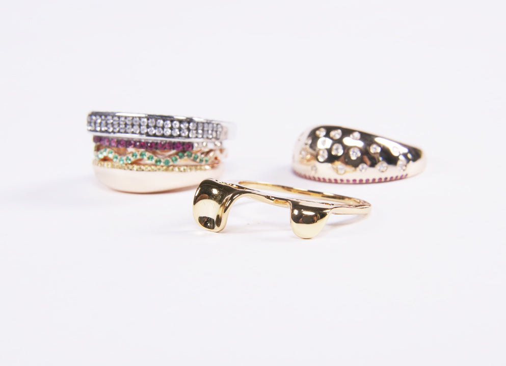 hamburger ring as seen on Nigo in multicolored vvs diamond ifandco