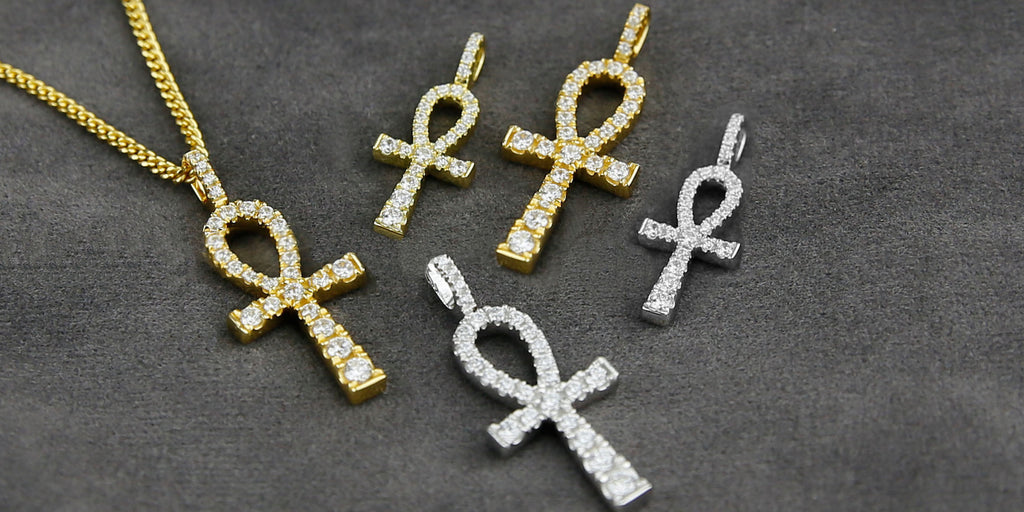 nano ankh pendant necklace free matching chain hip hop jewelry