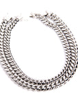 Plain Cuban link chain - White Gold