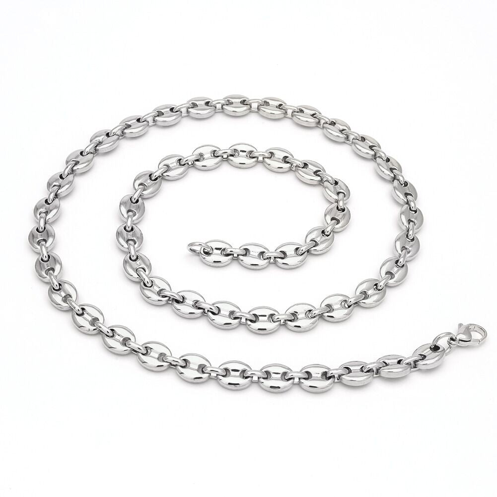 plain solid gucci link 8mm necklace chain bracelet white gold yellow gold affordable hip hop jewelry shopgld
