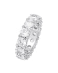 Round stone fully iced out ring diamond eternity affordable high end ring jewelry