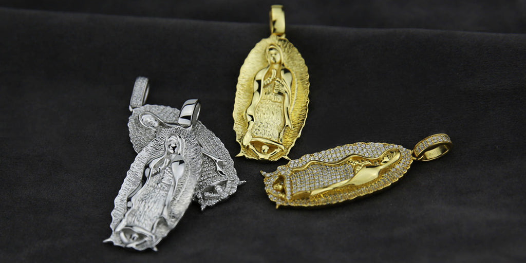 Lady of Guadalupe Virgin Mary pendant necklace and chain