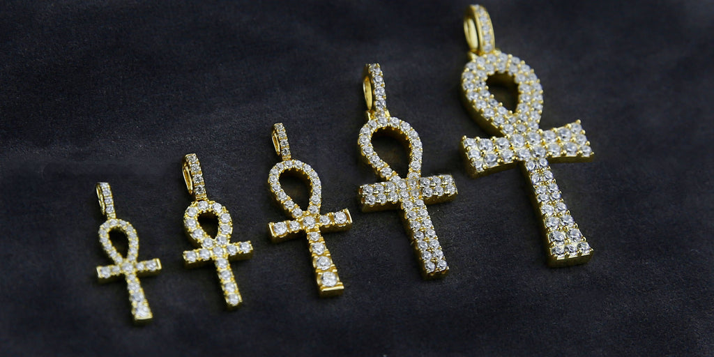 Ankh bold pendant necklace chain diamond affordable hip hop ifandco