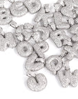 Custom Bubble Letters Initial White Gold Finish A-Z Alphabet Full Iced Out 14k