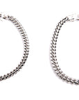 Plain Cuban link chain - White Gold