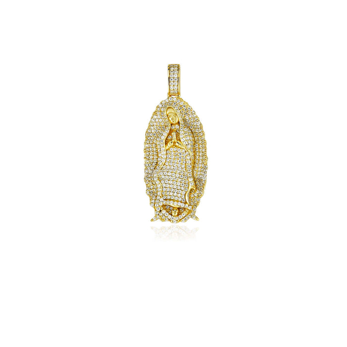 Lady of Guadalupe virgin Mary pendant full diamond with chain necklace