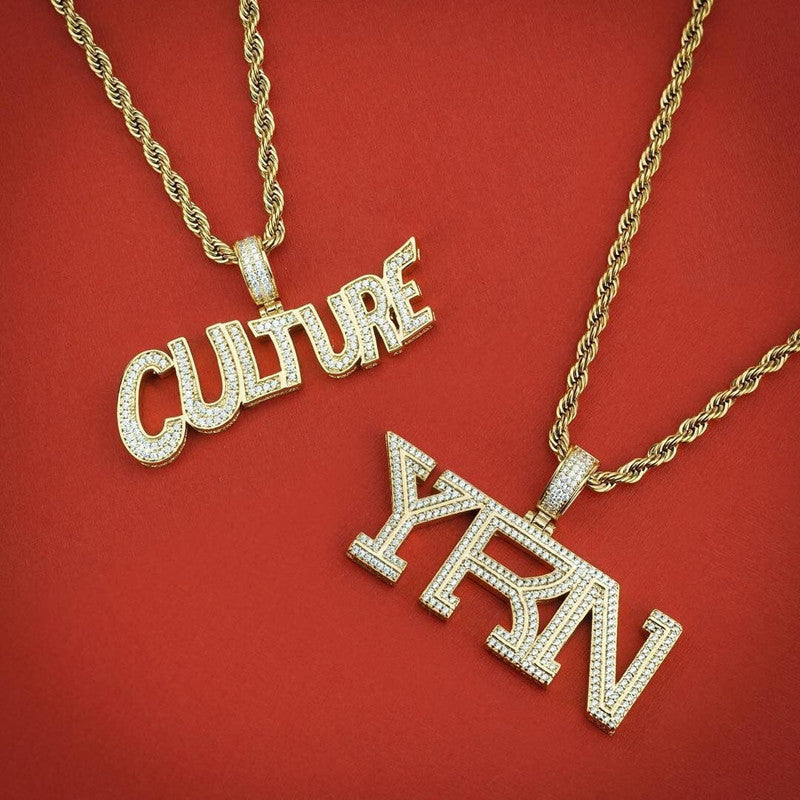 Migo yung rich nation culture YRN pendant necklace chain vvs diamond offset quavo takeoff ifandco custom jewelry