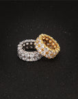 2 Row Eternity Ring 18k Gold fully iced out ring diamond eternity affordable high end ring jewelry