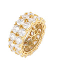 2 Row Eternity Ring 18k Gold fully iced out ring diamond eternity affordable high end ring jewelry