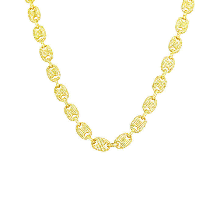 Iced out gucci link mariner link chain 9mm Gold Canary Lemonade