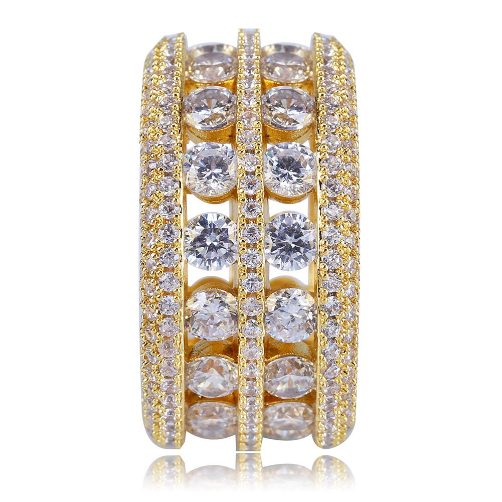 Round stone Majestic Ring fully iced out ring diamond eternity affordable high end ring jewelry