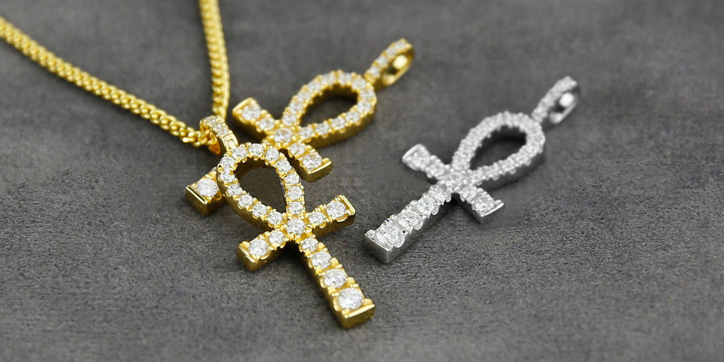 nano ankh pendant necklace free matching chain hip hop jewelry