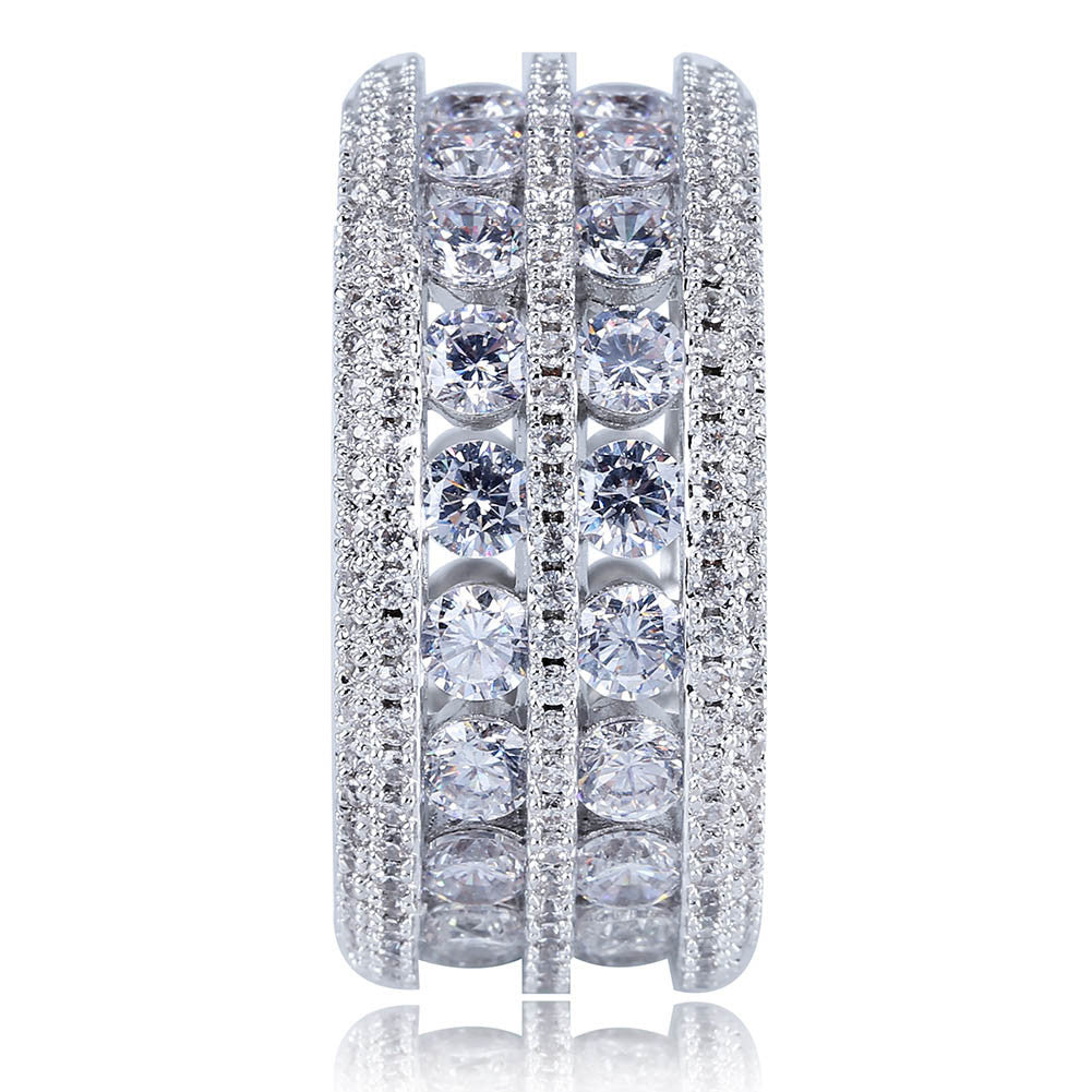 Round stone Majestic Ring fully iced out ring diamond eternity affordable high end ring jewelry