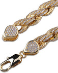 Iced Out Rope link Bracelet 8mm