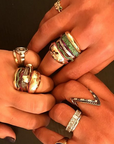 hamburger rings as seen on Nigo in multicolored vvs diamond ifandco