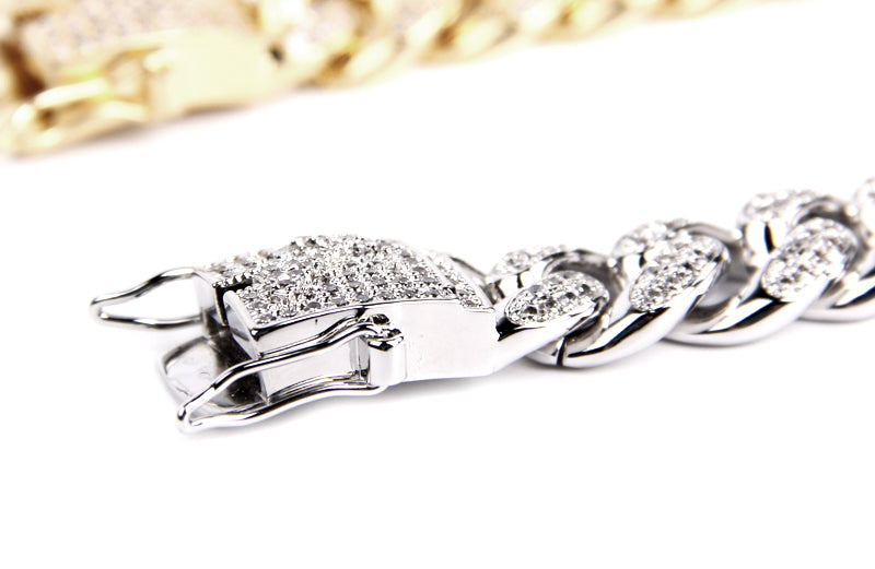 Cuban link chain 13mm fully iced with custom clasp ifandco icebox