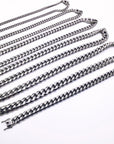 Plain Cuban link chain - White Gold