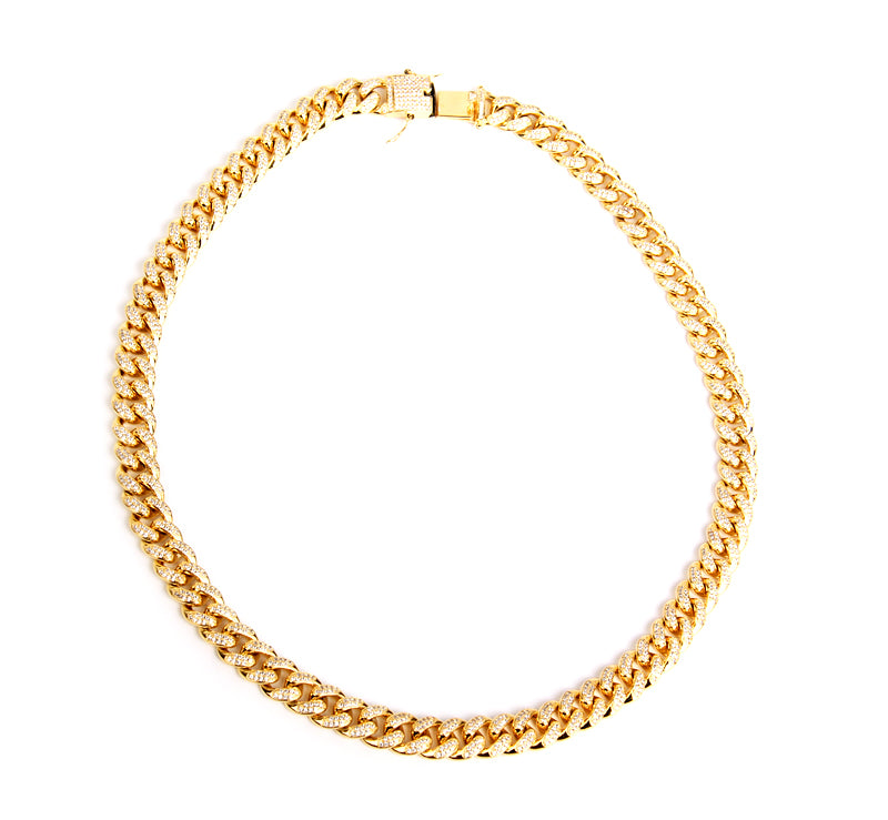 Cuban link chain 13mm fully iced with custom clasp ifandco icebox
