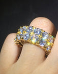 Round stone fully iced out ring diamond eternity affordable high end ring jewelry