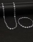 plain solid gucci link 8mm necklace chain bracelet white gold yellow gold affordable hip hop jewelry