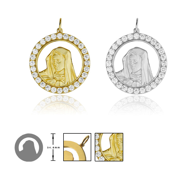 MICRO VIRGIN MARY MEDALLION ifandco pendant necklace affordable jewelry