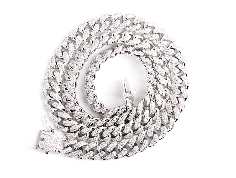 Cuban link chain 13mm fully iced with custom clasp ifandco icebox