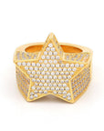Migos star ring fully iced out 3D White gold SILVER men ring affordable jewelry