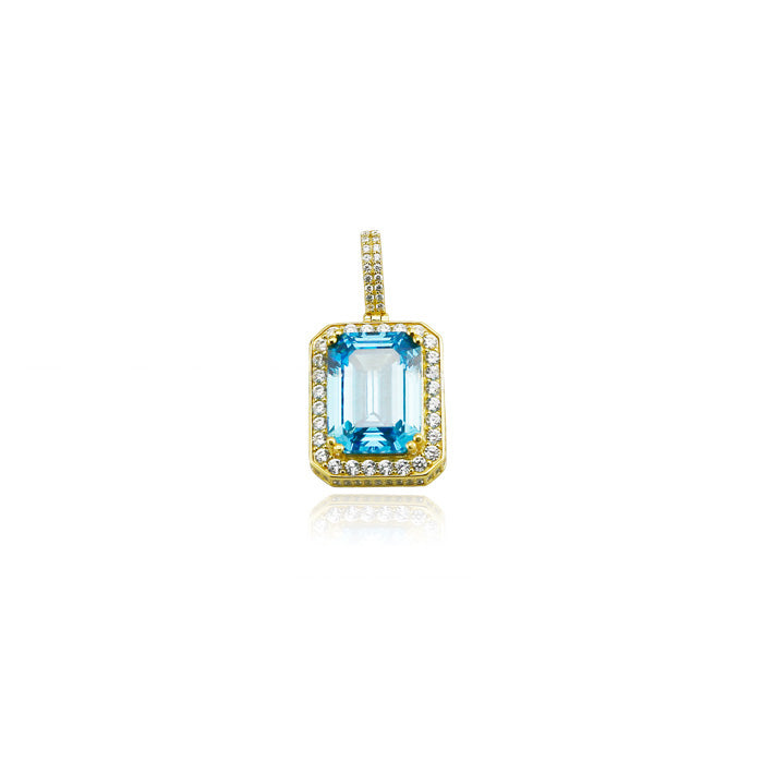 gem aquamarine pendant gold