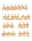 Custom Bubble Letters Initial 14k Gold Finish A-Z Alphabet Full Iced Out