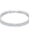 iced out 925 silver tennis link chain baguette stones cuban link shopgld