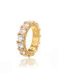 Round stone fully iced ring
