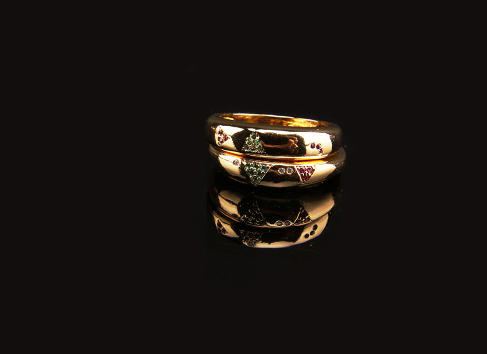 hamburger ring as seen on Nigo in multicolored vvs diamond ifandco